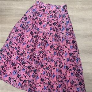 XiRENA Vibrant Pink Floral A-Line Skirt